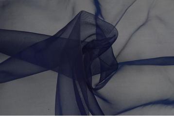 15 meter organza stof - marineblauw, Verzenden