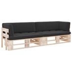 vidaXL Tweezitsbank pallet met kussens geïmpregneerd, Verzenden, Nieuw