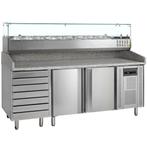 Pizzawerkbank + Opzetkoelvitrine | 390L | 2 Deuren + 7, Verzenden