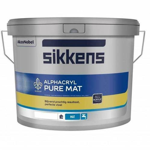 Sikkens Alphacryl Pure Mat SF extreem matte binnenmuurverf S, Doe-het-zelf en Bouw, Verf, Beits en Lak, Nieuw