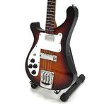 Miniatuur Rickenbacker basgitaar met gratis standaard, Beeldje, Replica of Model, Verzenden