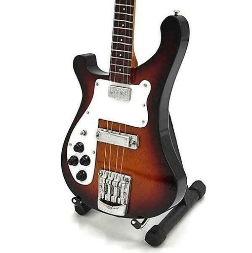 Miniatuur Rickenbacker basgitaar met gratis standaard, Collections, Cinéma & Télévision, Envoi