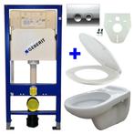 Geberit UP 100 + Neptunus WC +Nept.zitt + Delta 21 gl. chr, Doe-het-zelf en Bouw, Sanitair, Ophalen of Verzenden, Nieuw