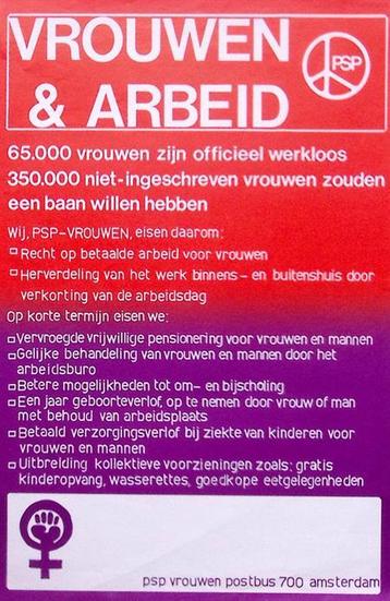 Partij programma PSP - vrouwen en arbeid (lijst optie) beschikbaar voor biedingen