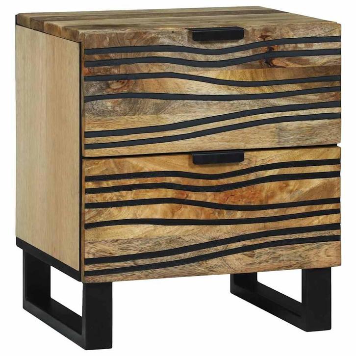 vidaXL Nachtkastje met lade Bruin 40 x 33 x 46 cm massief, Huis en Inrichting, Slaapkamer | Nachtkastjes, Nieuw, Verzenden