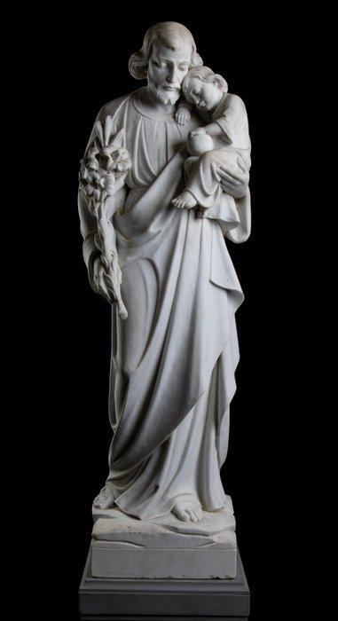 scuola Italiana del XIX sec. - Sculpture, San Giuseppe con, Antiek en Kunst, Kunst | Niet-Westerse kunst