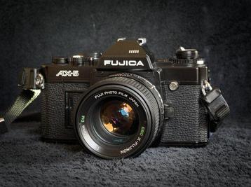 Fujica AX-5 with EBC X-Fujinon 55mm f1.6 and Makinon beschikbaar voor biedingen