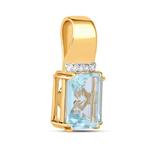 Hanger - 14 karaat Geel goud - 1.56ct. tw. Aquamarijn -