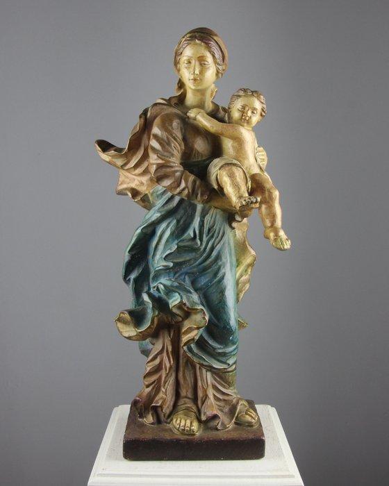 Beeldje - Madonna met Kind - Gips, Antiek en Kunst, Antiek | Boeken en Manuscripten