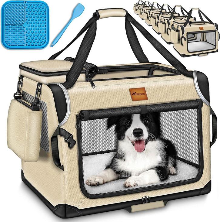 Reisbench hond - Draagtas hond - Transportbox - 102x69x69 cm, Dieren en Toebehoren, Transportboxen, Nieuw, Verzenden