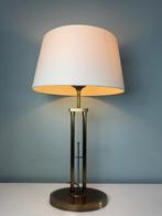 Lamp - Elegant Vintage Art Deco Messing Lamp met Witte Kap -, Antiek en Kunst