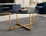 Meubella | Salontafel blauw goud industrieel hotelchique