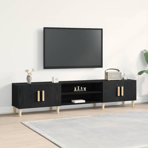 vidaXL TV-kast Zwart eiken 180 x 31.5 x 40 cm Bewerkt hout, Huis en Inrichting, Kasten |Televisiemeubels, Nieuw, Verzenden