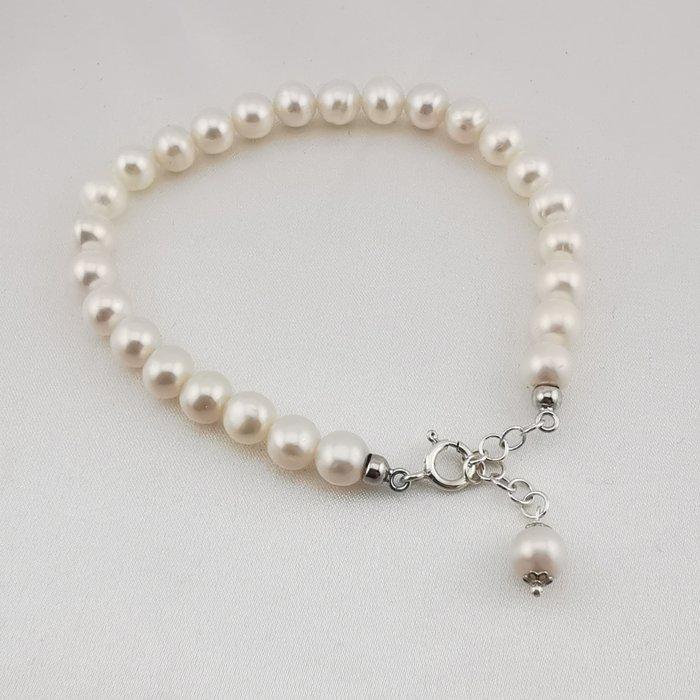 Parel - Zilver - Armband - Italiaans ambacht, Antiek en Kunst, Curiosa en Brocante