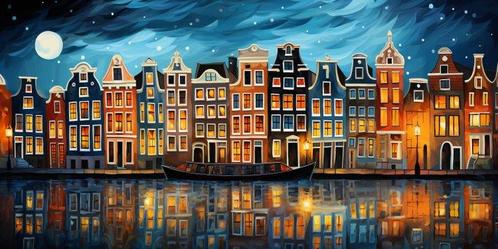 Felix van Horst (1988) - Amsterdam Waters (XXL), Antiek en Kunst, Kunst | Schilderijen | Modern