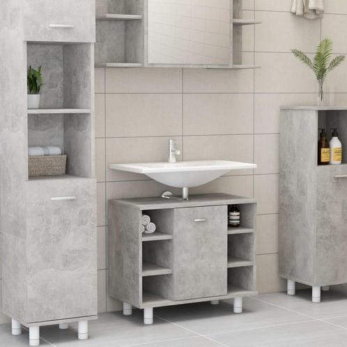 vidaXL Badkamerkast 60x32x53,5 cm bewerkt hout betongrijs, Maison & Meubles, Salle de bain | Meubles de Salle de bain, Envoi