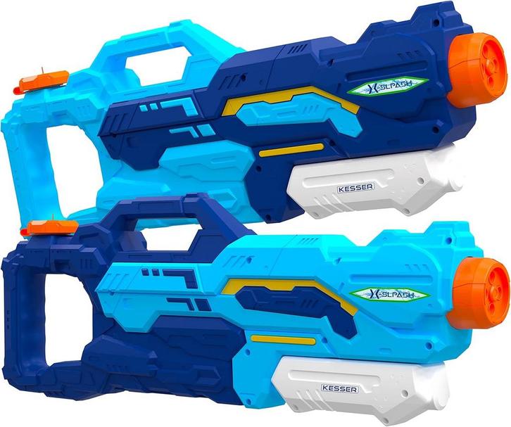 Waterpistool - Set van 2 - Bereik 10-11 meter - Blauw - KESS, Enfants & Bébés, Jouets | Extérieur | Jouets en vrac, Envoi