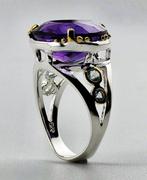 Amethist - Zilver - Ring - Adembenemend ontwerp, Antiek en Kunst