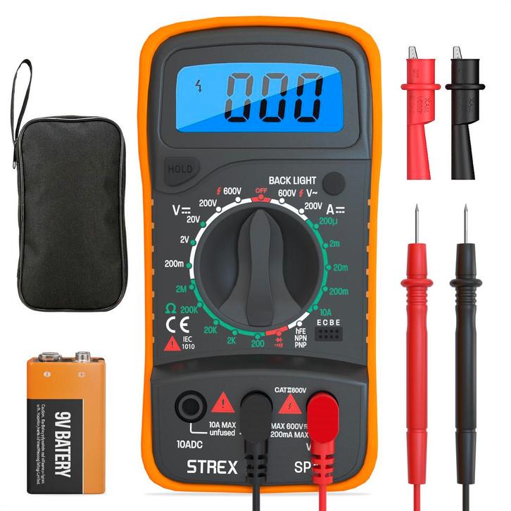 Strex Digitale Multimeter - AC / DC, Doe-het-zelf en Bouw, Meetapparatuur, Verzenden