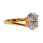 Ring - 14 karaat Geel goud - 2.02ct. tw. Diamant (Lab-grown), Handtassen en Accessoires, Ringen, Nieuw