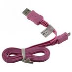 Datakabel Micro-USB - lintkabel Roze 95cm