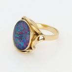 Ring - 18 karaat Geel goud - Opaal, Handtassen en Accessoires, Ringen, Nieuw