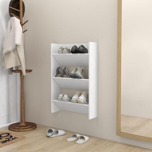 vidaXL Wandschoenenkast 60x18x90 cm spaanplaat wit, Huis en Inrichting, Kasten | Schoenenkasten, Nieuw, Verzenden