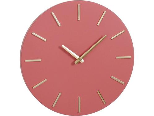 Mica Decorations Brixen Wandklok - Ø36 cm - Roze, Huis en Inrichting, Woonaccessoires | Klokken, Nieuw, Verzenden