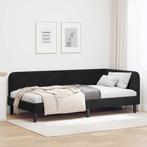 vidaXL Hoek Bed Frame met hoofdeinde Zwart 90 x 200 cm, Huis en Inrichting, Verzenden, Nieuw