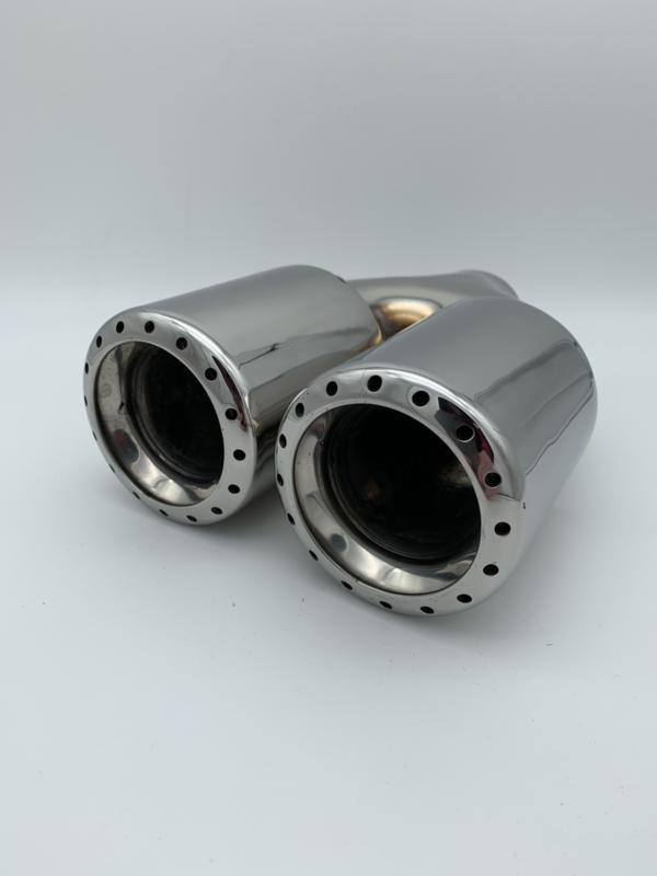 Uitlaat Sierstuk RVS Dubbel Rond – 2 x 80 mm, Autos : Pièces & Accessoires, Systèmes d'échappement, Enlèvement ou Envoi