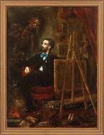 Spaanse school (XIX) - Self-portrait with death, Antiek en Kunst