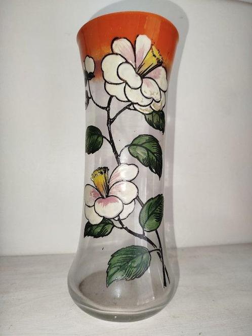 Vase Art Nouveau émaillé - Vase à fleur unique - Verre, Antiek en Kunst, Kunst | Designobjecten
