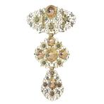 Pendentif - 18 carats Or jaune Diamant (Naturelle) - Croix,
