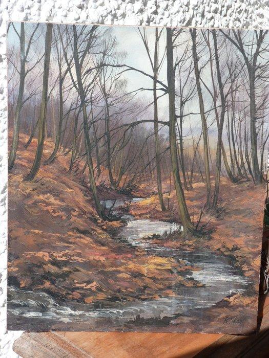 Camille Riffon (1890-1961) - Aux neufs bomiers, Antiek en Kunst, Kunst | Schilderijen | Klassiek