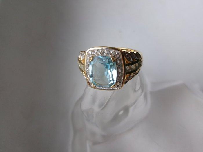 Zilver, Topaz - Ring - Art Deco-stijl, Antiek en Kunst, Kunst | Designobjecten