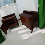 Nachtkastje - Wortelnotenhout, Mahonie - Set van walnoot- en