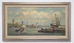 J. P. Molenaar (1914-1990) - Bedrijvigheid in de Rotterdamse, Antiek en Kunst, Kunst | Schilderijen | Klassiek