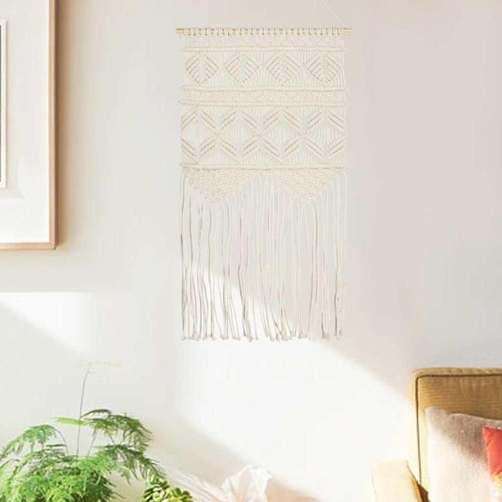 vidaXL Wandhanger macramé 40x80 cm katoen, Huis en Inrichting, Stoffering | Tapijten en Vloerkleden, Nieuw, Verzenden