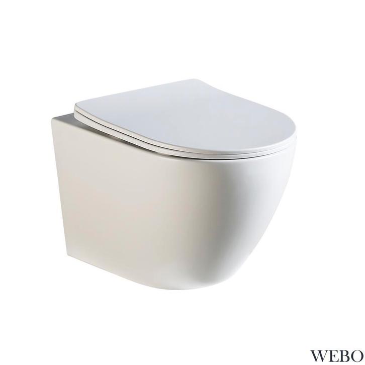 SALE: WEBO Toilet Hangend Randloos inclusief Wandcloset, Doe-het-zelf en Bouw, Sanitair, Toilet, Nieuw