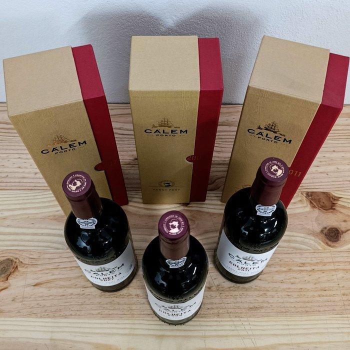 2007 , 2008 & 2011 Cálem - Colheita Port - Douro - 3 Flessen, Verzamelen, Wijnen