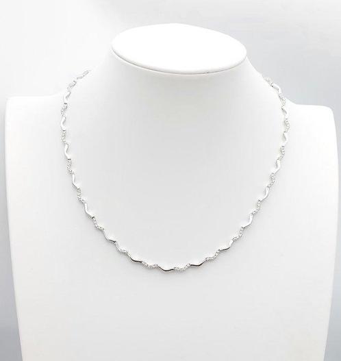 Collier - 18 carats Or blanc -  0.60ct. tw. Diamant, Handtassen en Accessoires, Kettingen