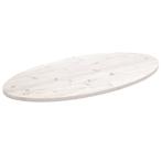 vidaXL Tafelblad ovaal 90x45x2,5 cm massief grenenhout wit, Verzenden, Nieuw