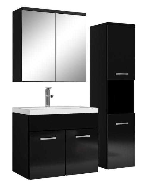Badkamermeubel Set Montreal 60 cm Zwart Badmeubel, Huis en Inrichting, Badkamer | Badkamermeubels, Nieuw, Verzenden