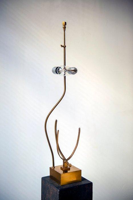 Tafellamp - Agaat, Messing - Een zeldzaam tafellamp – 85 cm, Antiek en Kunst, Curiosa en Brocante