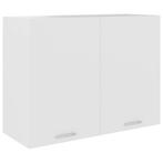 vidaXL Hangkast Lyon 80x31x60 cm bewerkt hout wit, Huis en Inrichting, Verzenden, Nieuw
