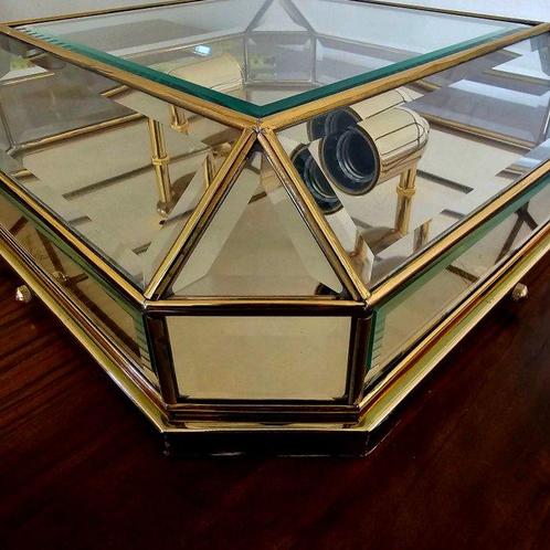 Plafondlamp - Glas, Messing, Antiek en Kunst, Kunst | Designobjecten