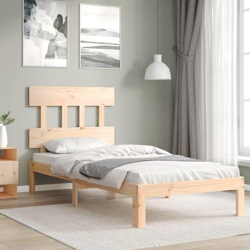 vidaXL Bedframe met hoofdbord massief hout, Huis en Inrichting, Slaapkamer | Bedden, Nieuw, Verzenden