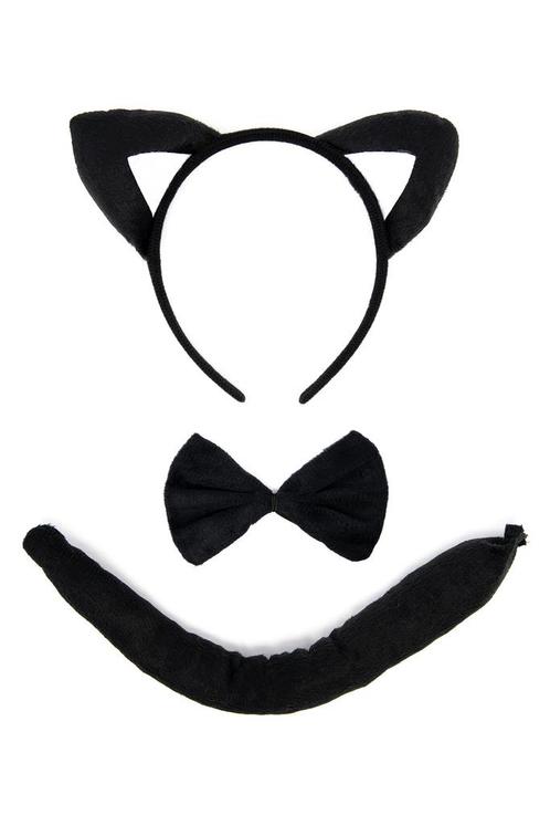 Kat Haarband Oren Strik Staart Diadeem Set Zwart Wit Zacht K, Kleding | Dames, Carnavalskleding en Feestkleding, Nieuw, Ophalen of Verzenden