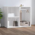 vidaXL Kledingkast 80x40x65 cm bewerkt hout hoogglans wit, Verzenden, Nieuw