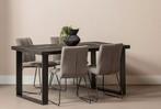Mangohouten Eettafel Rechthoek Roy 220x100 cm Zwart (6cm), Huis en Inrichting, Tafels | Eettafels, Verzenden, Nieuw